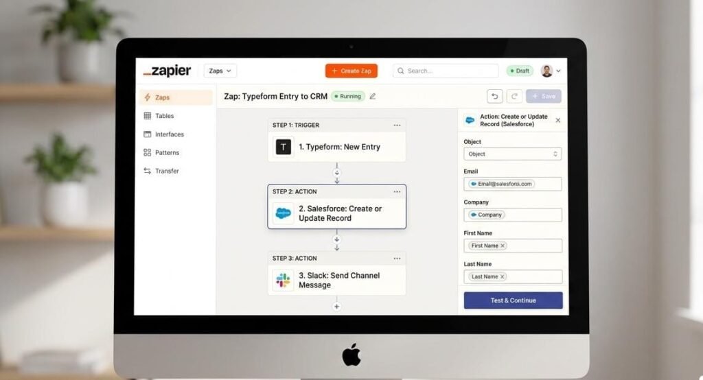 Zapier workflow automation interface
