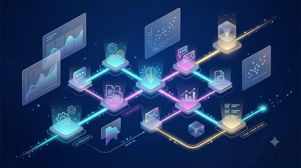 AI workflow automation concept illustration