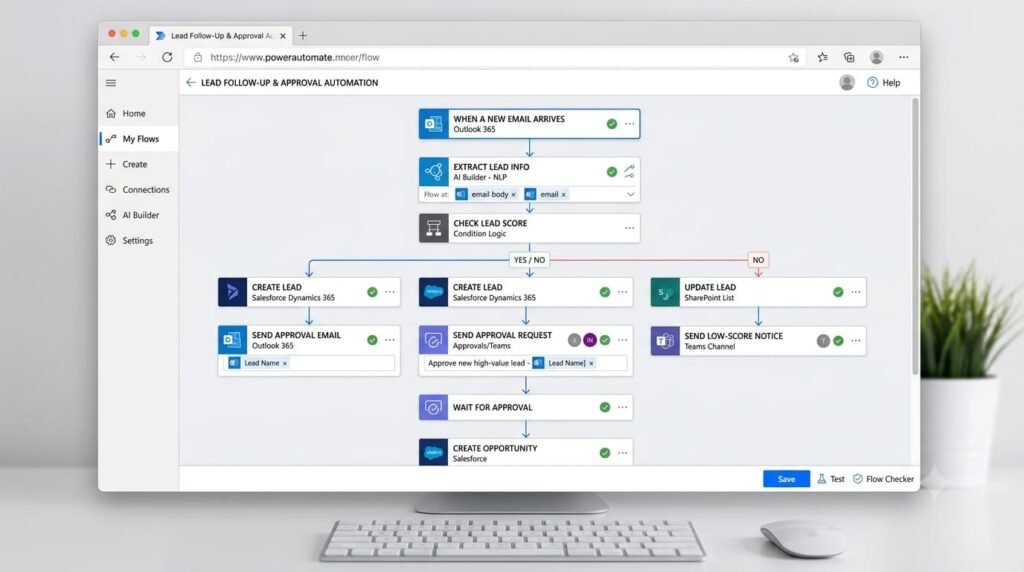 Microsoft Power Automate workflow automation interface