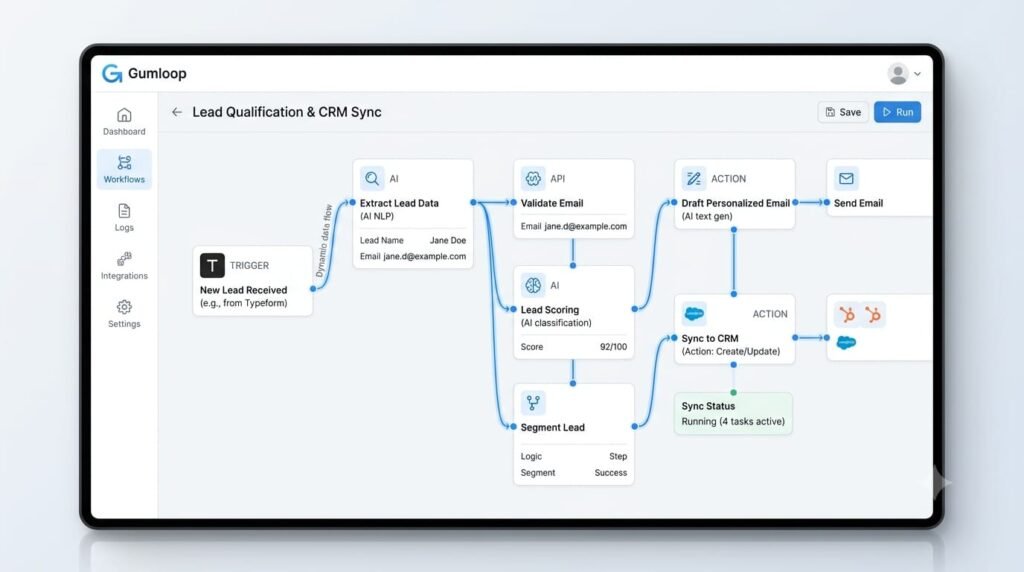 Gumloop AI workflow automation interface