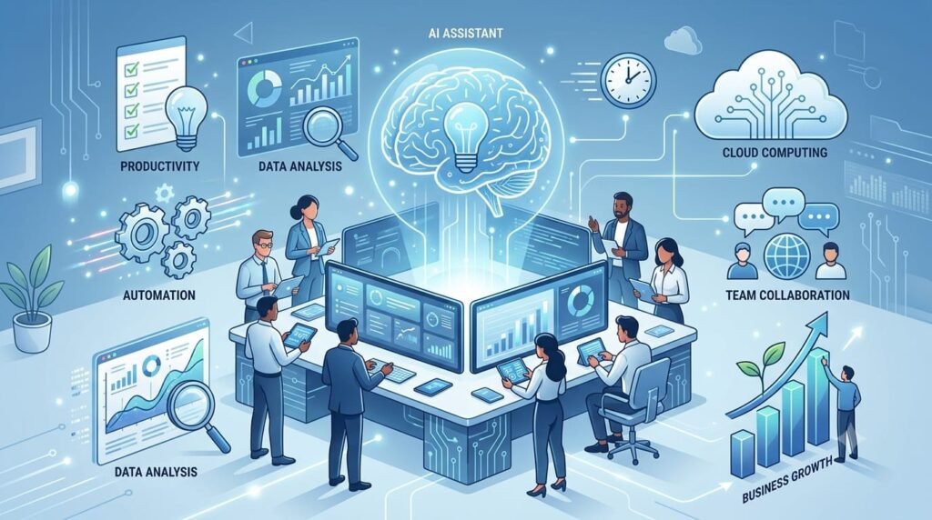 AI platform for business with automation, productivity and data analysis.