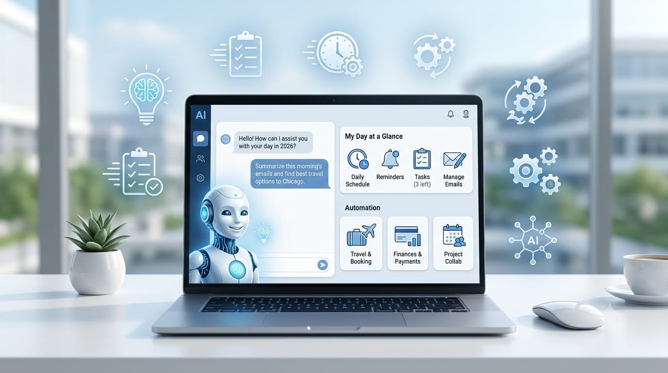 Artificial intelligence assistant helping with everyday tasks