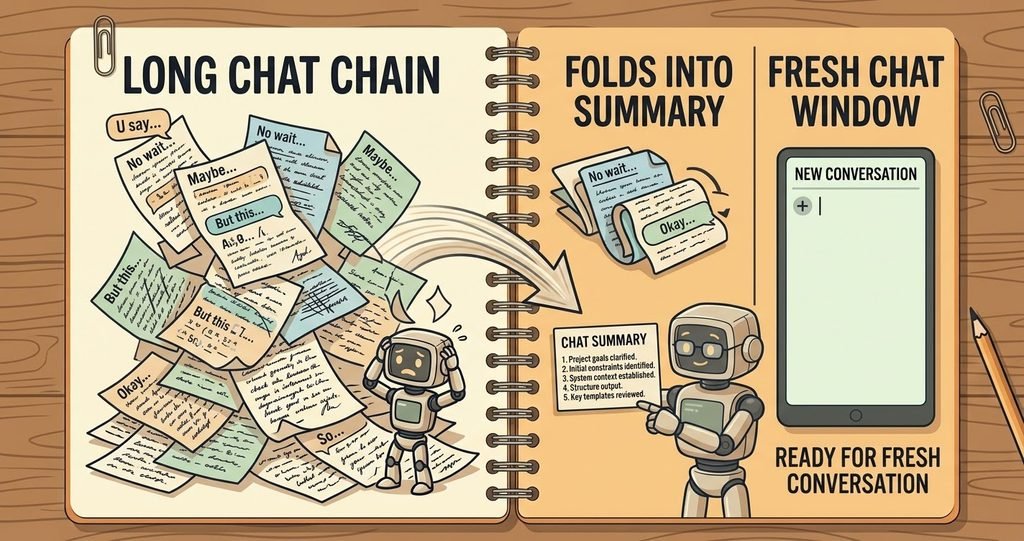 summarize long Claude chats to save usage